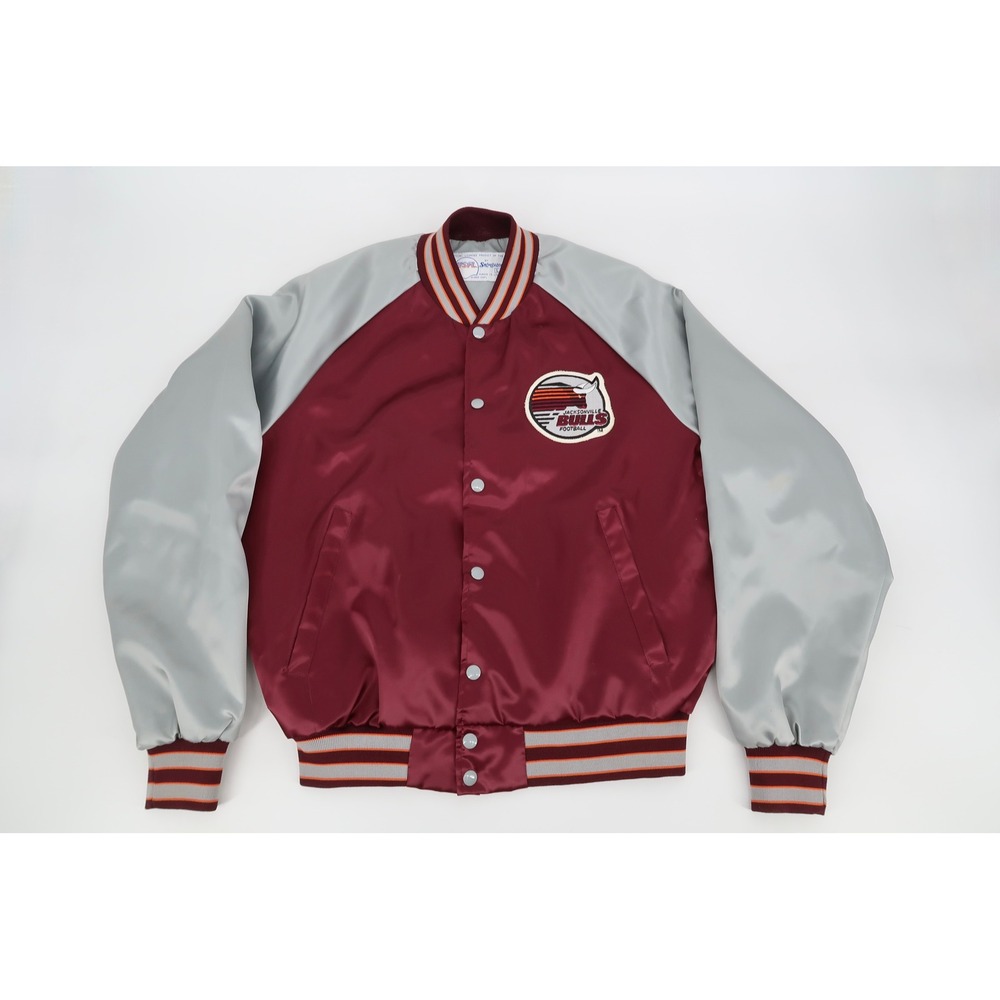 Swingster USFL Jacksonville Bulls Jacket Mens Large Maroon Silver Vintage 1982